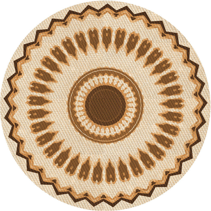 Square Patterned Deep Peach Orange Rug, pat1947org