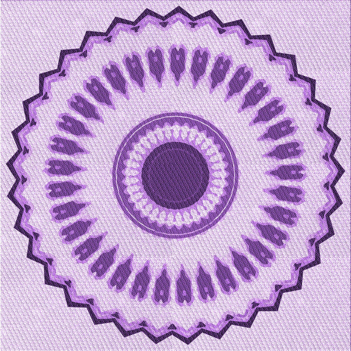 Round Machine Washable Transitional Purple Rug, wshpat1947pur