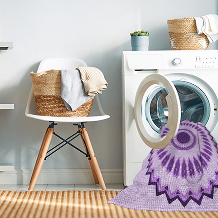 Machine Washable Transitional Purple Rug in a Washing Machine, wshpat1947pur