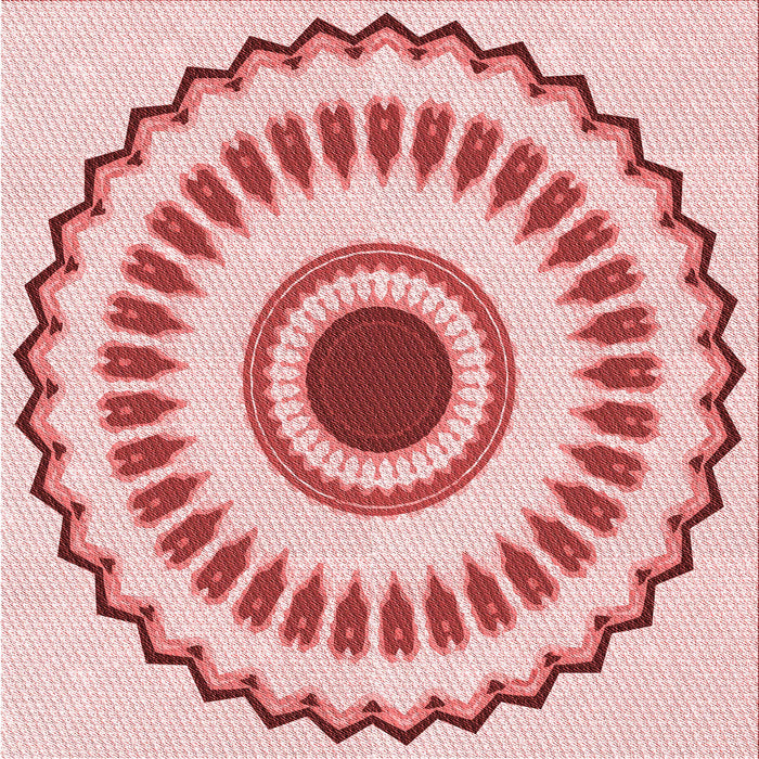 Round Patterned Red Rug, pat1947rd