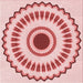 Round Patterned Red Rug, pat1947rd