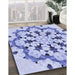 Patterned Blue Rug in Family Room, pat1948blu