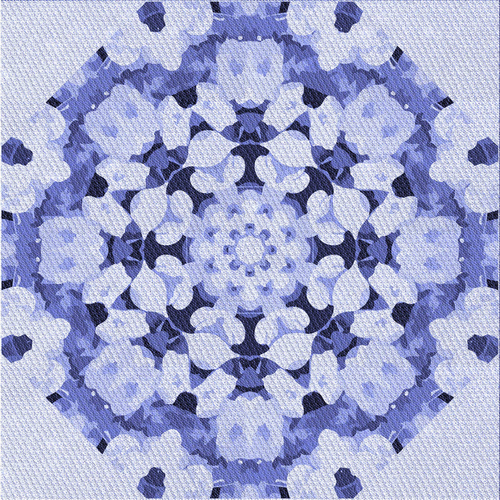Round Patterned Blue Rug, pat1948blu