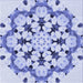 Round Patterned Blue Rug, pat1948blu