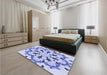 Patterned Blue Rug in a Bedroom, pat1948blu