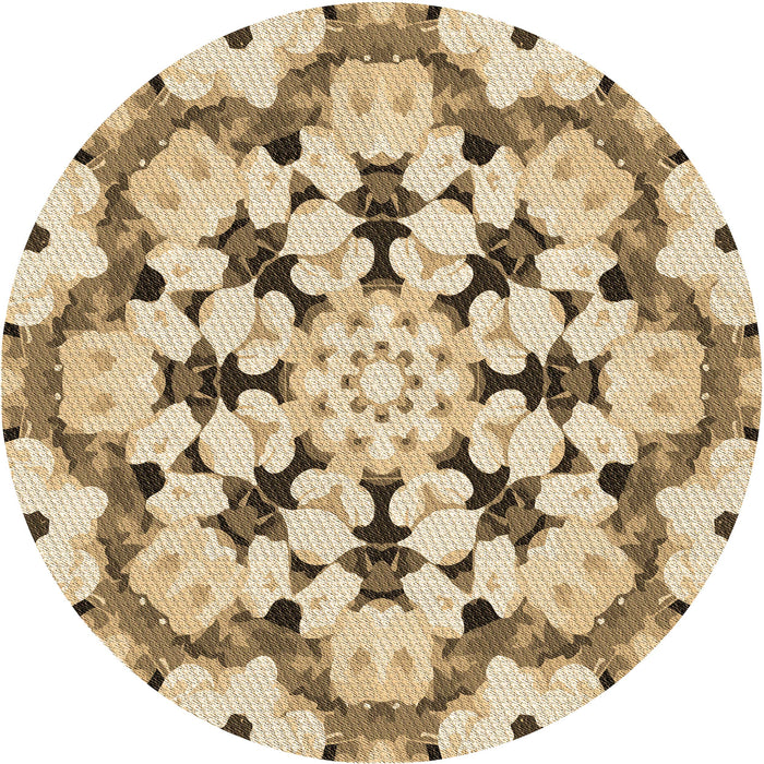 Square Patterned Khaki Gold Rug, pat1948brn