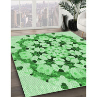 Patterned Jade Green Rug, pat1948grn