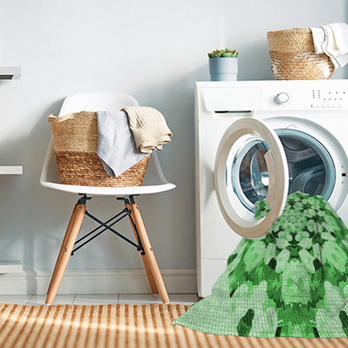 Machine Washable Transitional Jade Green Rug in a Washing Machine, wshpat1948grn