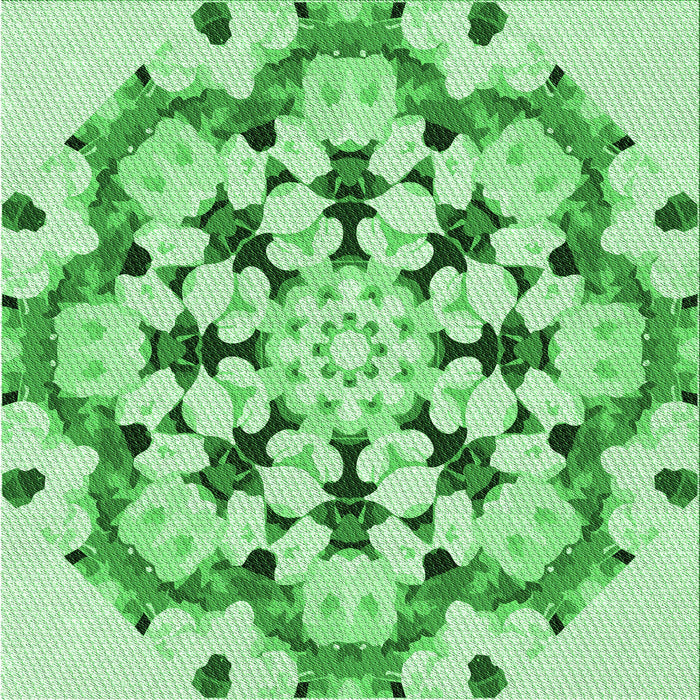 Round Patterned Jade Green Rug, pat1948grn