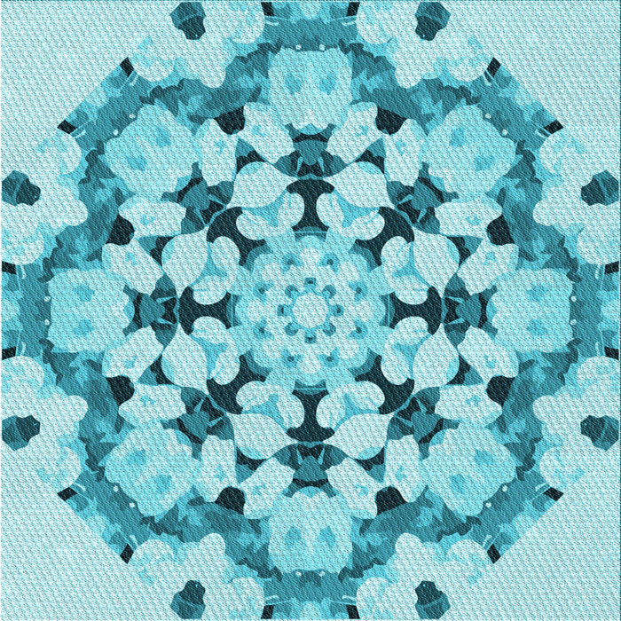Round Patterned Blue Rug, pat1948lblu