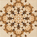 Round Patterned Pastel Orange Rug, pat1948org