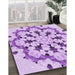 Patterned Blossom Pink Rug in Family Room, pat1948pur