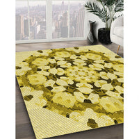 Patterned Dark Golden Brown Rug, pat1948yw