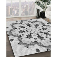 Patterned Platinum Gray Novelty Rug, pat1948