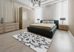 Machine Washable Transitional Platinum Gray Rug in a Bedroom, wshpat1948