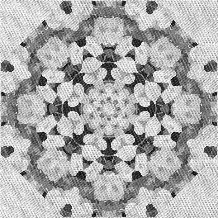 Square Patterned Platinum Gray Novelty Rug, pat1948