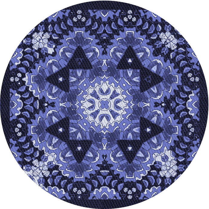 Square Patterned Light Slate Blue Rug, pat1949blu