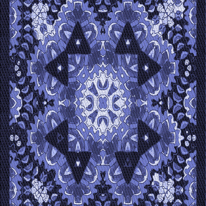 Machine Washable Transitional Light Slate Blue Rug, wshpat1949blu