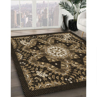 Patterned Copper Brown Rug, pat1949brn