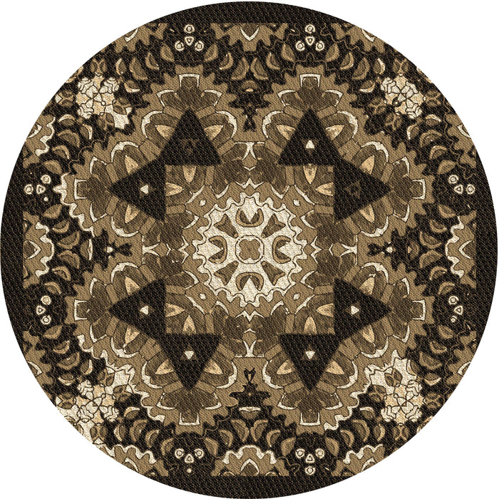 Square Patterned Copper Brown Rug, pat1949brn