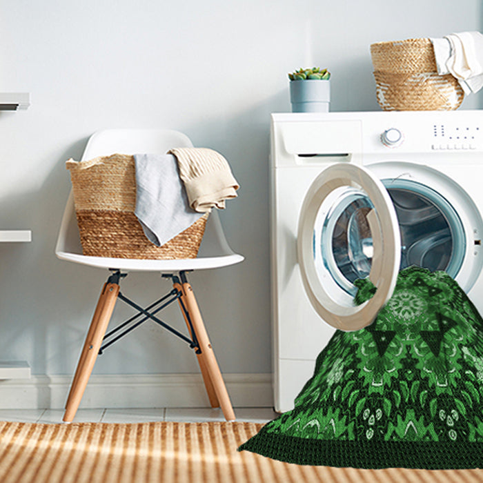 Machine Washable Transitional Dark Forest Green Rug in a Washing Machine, wshpat1949grn