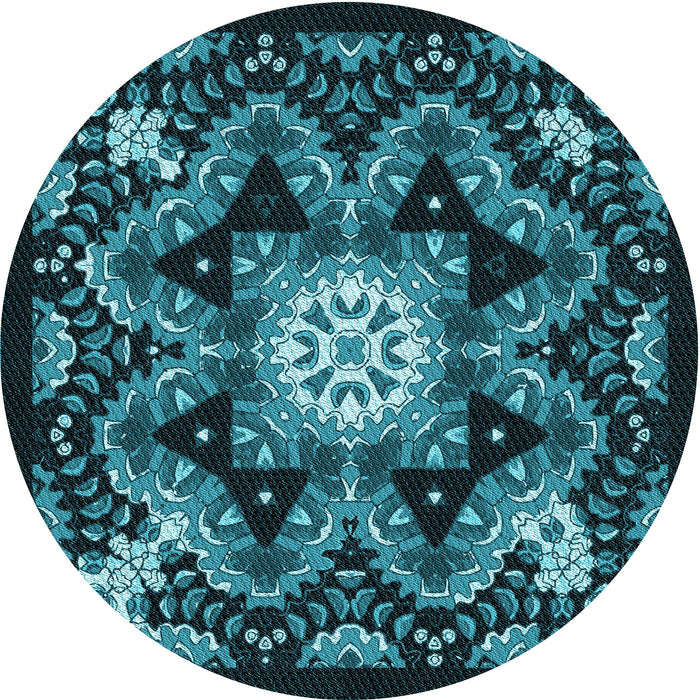 Square Patterned Dark Turquoise Green Rug, pat1949lblu