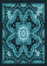 Patterned Dark Turquoise Green Rug, pat1949lblu