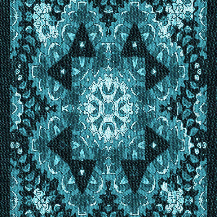 Patterned Dark Turquoise Green Rug, pat1949lblu