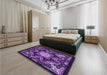 Patterned Purple Rug in a Bedroom, pat1949pur