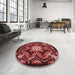 Round Patterned Maroon Red Rug in a Office, pat1949rd