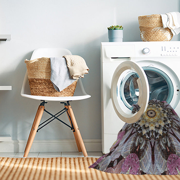 Machine Washable Transitional Burgundy Brown Rug in a Washing Machine, wshpat194