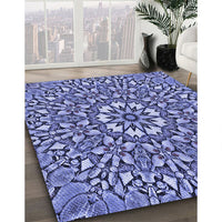 Patterned Denim Blue Rug, pat195blu