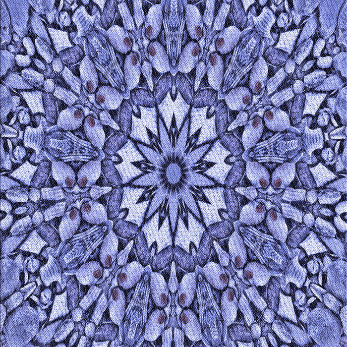 Patterned Denim Blue Rug, pat195blu