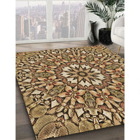 Patterned Yellow Orange Rug, pat195brn