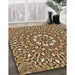 Machine Washable Transitional Yellow Orange Rug in a Family Room, wshpat195brn