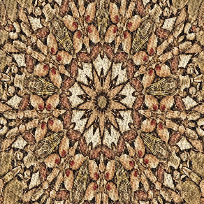 Patterned Yellow Orange Rug, pat195brn