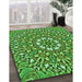 Patterned Deep Emerald Green Rug in Family Room, pat195grn