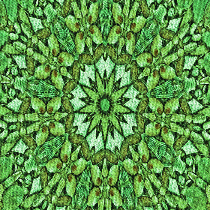 Patterned Deep Emerald Green Rug, pat195grn