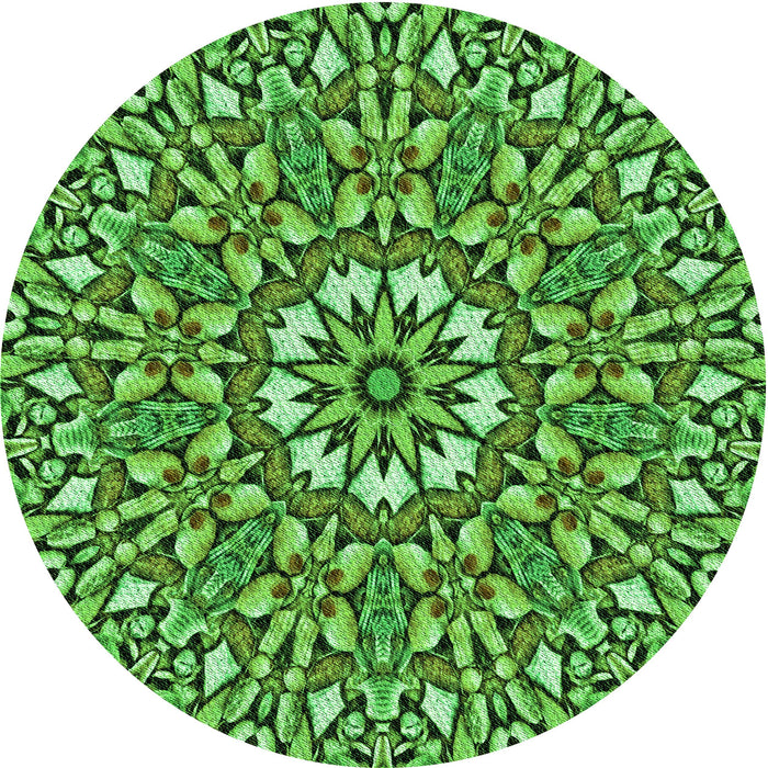 Square Patterned Deep Emerald Green Rug, pat195grn