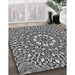 Patterned Cloud Gray Rug in Family Room, pat195gry