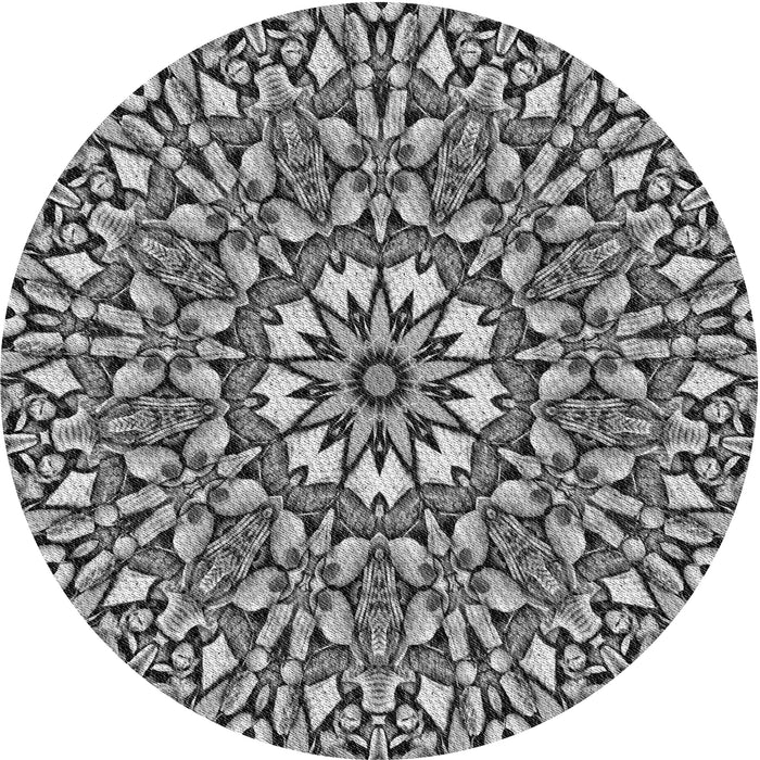 Square Patterned Cloud Gray Rug, pat195gry