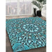 Patterned Diamond Blue Rug in Family Room, pat195lblu