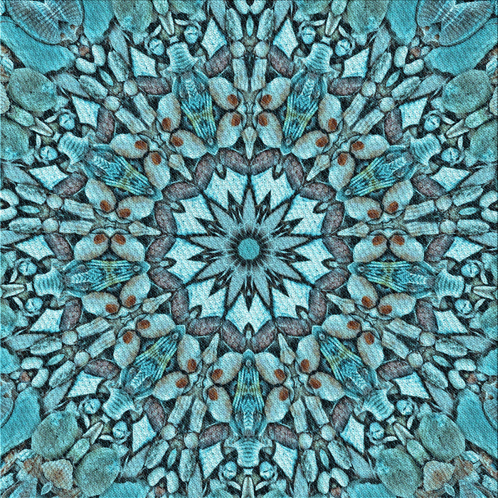 Round Machine Washable Transitional Diamond Blue Rug, wshpat195lblu