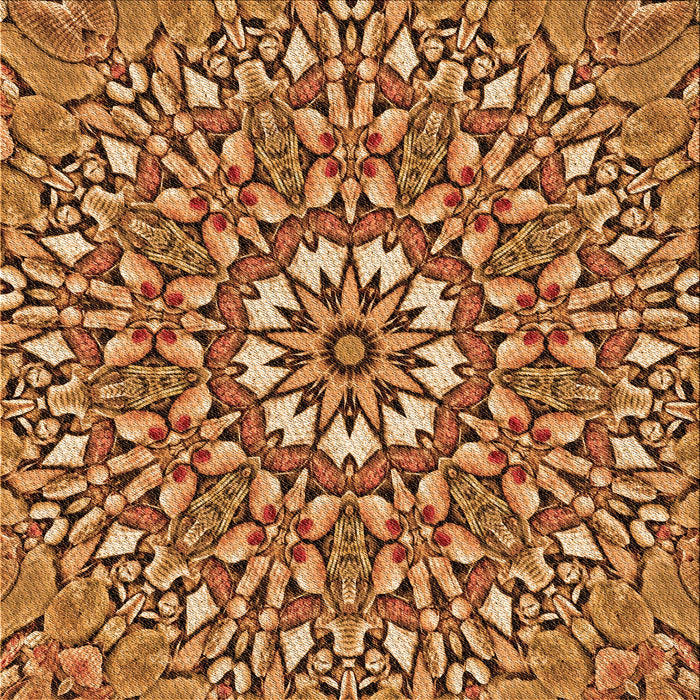 Round Machine Washable Transitional Orange Rug, wshpat195org