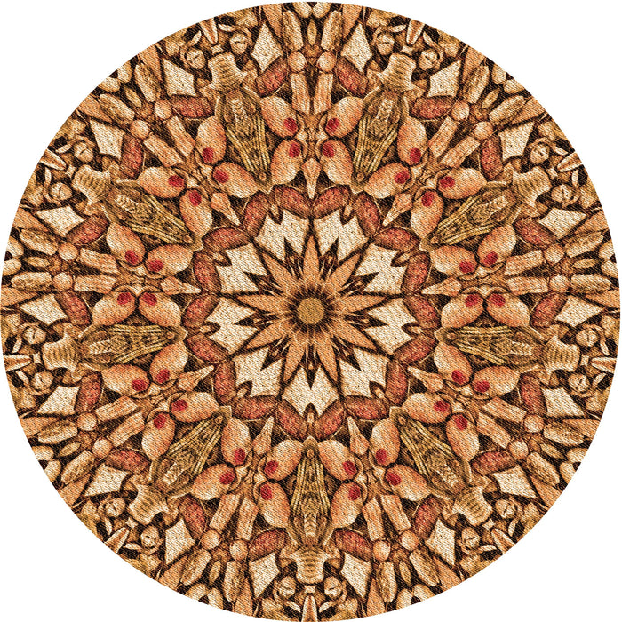 Square Machine Washable Transitional Orange Rug in a Living Room, wshpat195org