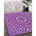 Patterned Dark Magenta Purple Rug in Family Room, pat195pur