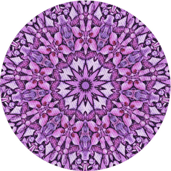 Square Patterned Dark Magenta Purple Rug, pat195pur