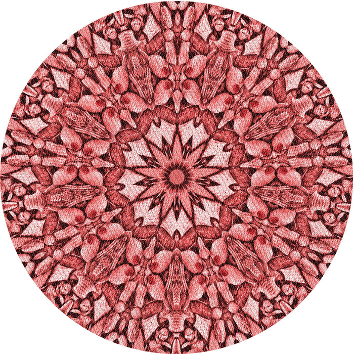 Square Patterned Red Rug, pat195rd