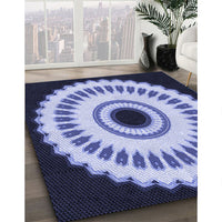 Patterned Lapis Blue Rug, pat1950blu