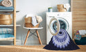 Machine Washable Transitional Lapis Blue Rug in a Washing Machine, wshpat1950blu